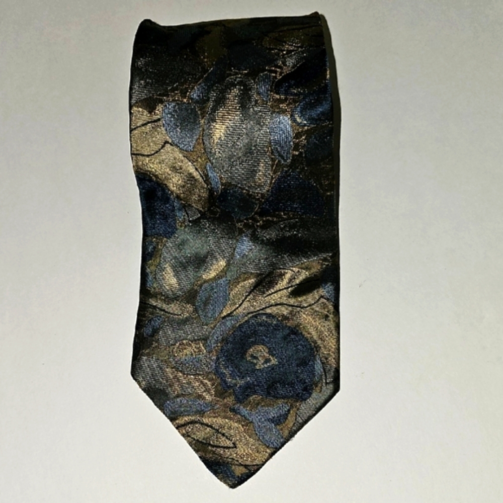 Men's Silk Tie - Blue and Gold